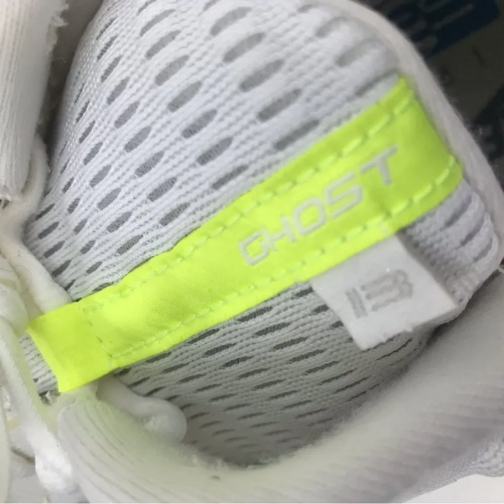 Brooks White Neon Ghost 13 Loft DNA Sole Lace Up Running Athletic Shoes